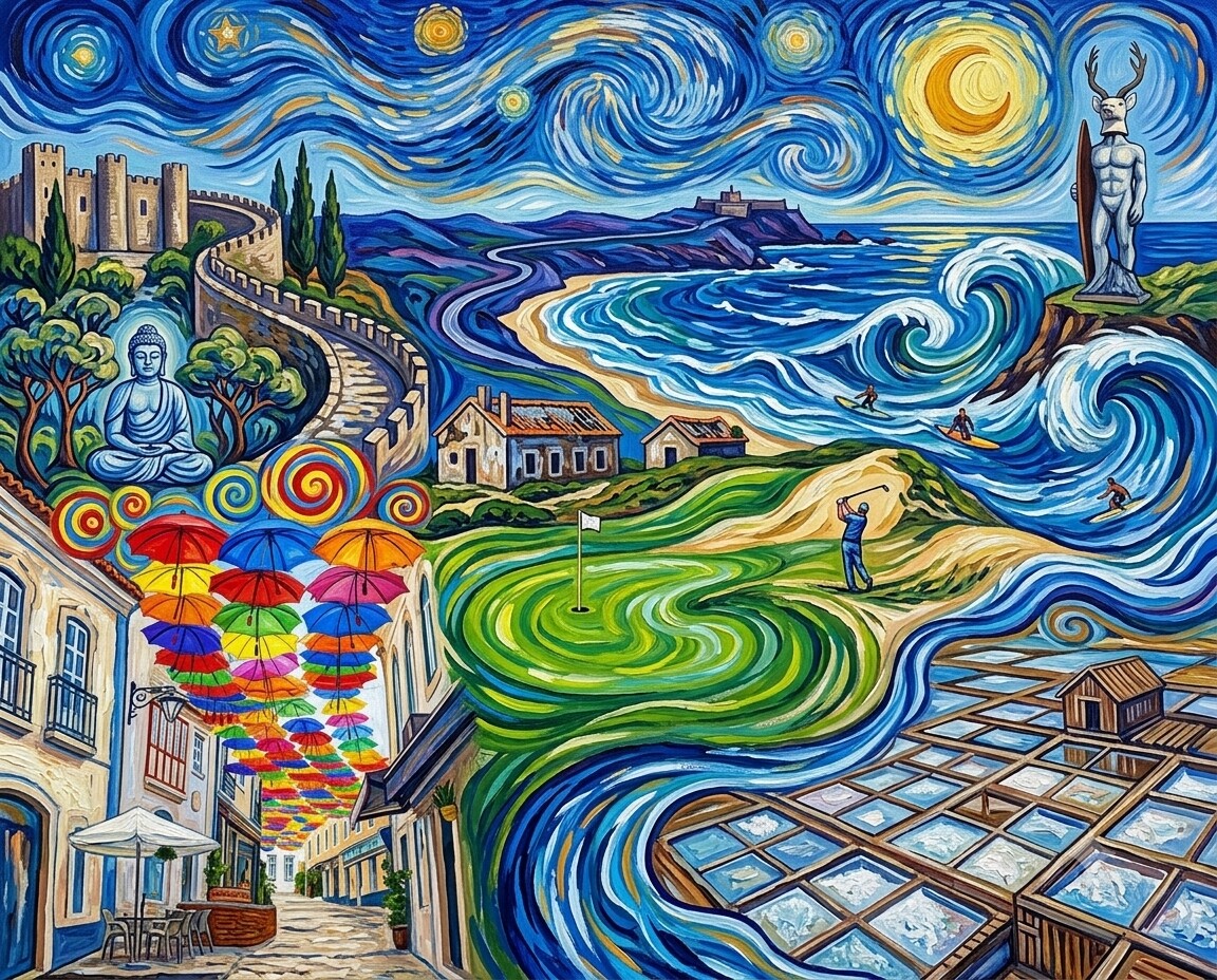 Praia d'el Rey im Stil von Van Gogh